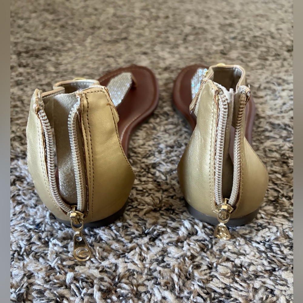 Gold Rhinestone Sandals - Picture 3 of 4